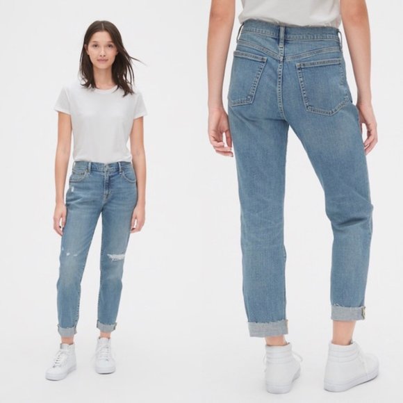 GAP Denim - Gap 1969 girlfriend distressed cropped jeans 27